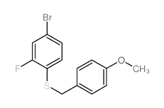 (4-Bromo-2-fluorophenyl)(4-methoxybenzyl)sulfane - Chemical structure and product image