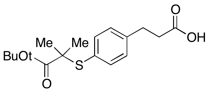 3-(4-((1-(tert-Butoxy)-2-methyl-1-oxopropan-2-yl)thio)phenyl)propanoic Acid - Chemical structure and product image