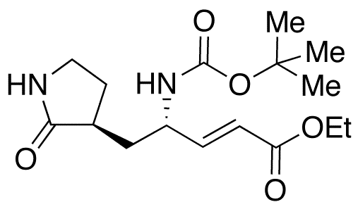 (2E,4S)-4-[(tert-Butyloxycarbonyl)amino]-5-[(3S)-2-oxo-3-pyrrolidinyl]-2-pentenoic Acid Eethyl Ester - Chemical structure and product image