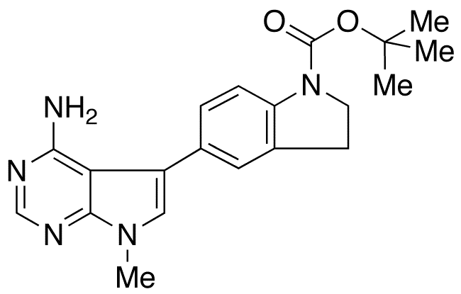 5-(1-tert-Butyloxycarbonyl-2,3-dihydro-1H-indol-5-yl)-7-methyl-7H-pyrrolo[2,3-d]pyrimidin-4-amine - Chemical structure and product image