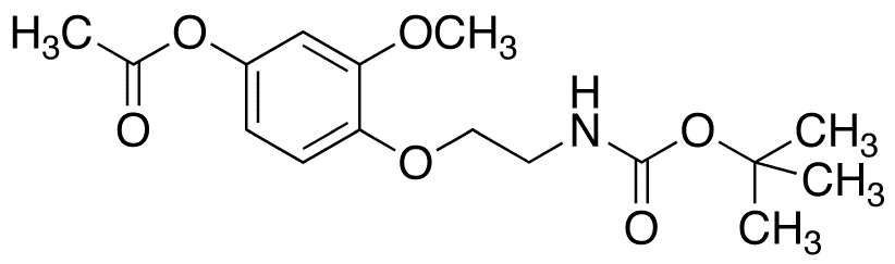 N-tert-Butyloxycarbonyl-2-(4-acetyloxy-2-methoxyphenoxy)-ethylamine - Chemical structure and product image