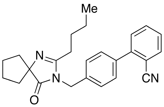 4-[(2-Butyl-4-oxo-1,3-diazaspiro[4.4]non-1-en-3-yl)methyl]-[1,1-Biphenyl]-2-carbonitrile - Chemical structure and product image