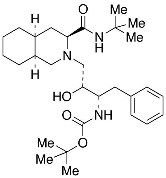 (3S,4aS,8aS)-2-[(2R,3S)-3-tert-Butyloxycarbonylamino-2-hydroxy-4-phenylbutyl]-N-(1,1-dimethylethyl)decahydro-3-isoquinolinecarboxamide - Chemical structure and product image