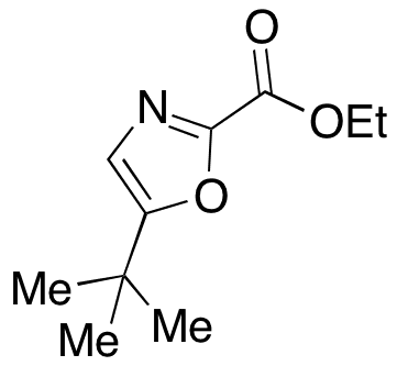 5-tert-Butyl-2-oxazolecarboxylic Acid Ethyl Ester - Chemical structure and product image