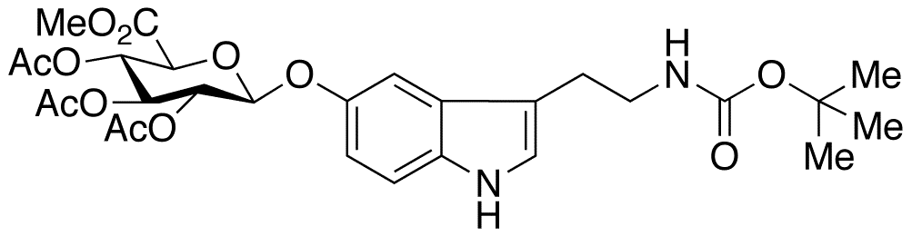 N-tert-Butyloxycarbonyl Serotonin 2,3,4-tri-O-Acetyl-beta-D-glucuronide Methyl Ester - Chemical structure and product image
