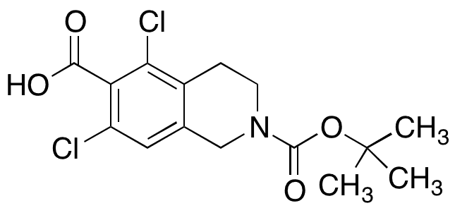2-(tert-Butoxycarbonyl)-5,7-dichloro-1,2,3,4-tetrahydroisoquinoline-6-carboxylic Acid - Chemical structure and product image