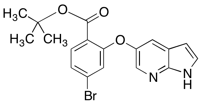 tert-â€‹Butyl 4-â€‹Bromo-â€‹2-â€‹(1H-â€‹pyrrolo[2,â€‹3-â€‹b]â€‹pyridin-â€‹5-â€‹yloxy)benzoate - Chemical structure and product image