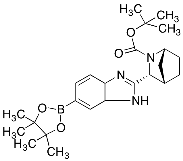tert-Butyl (1R,3R,4S)-3-(6-(4,4,5,5,-Tetramethyl-1,3,2-dioxaborolan-2-yl)-1H-benzo[d]imidazol-2-yl)-2-azabicyclo[2.2.1]heptane-2-carboxylate - Chemical structure and product image