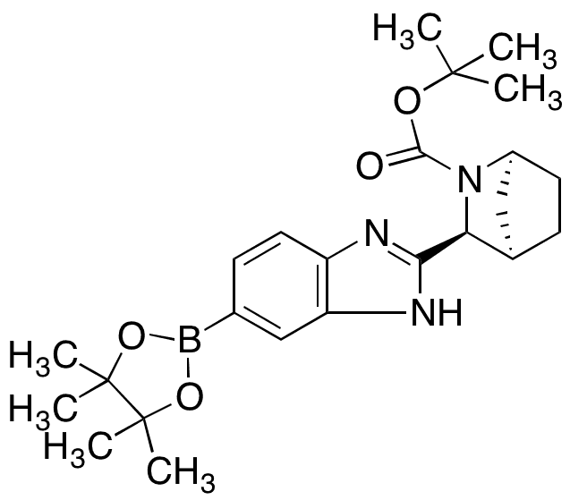 tert-Butyl (1S,3S,4R)-3-(6-(4,4,5,5,-Tetramethyl-1,3,2-dioxaborolan-2-yl)-1H-benzo[d]imidazol-2-yl)-2-azabicyclo[2.2.1]heptane-2-carboxylate - Chemical structure and product image