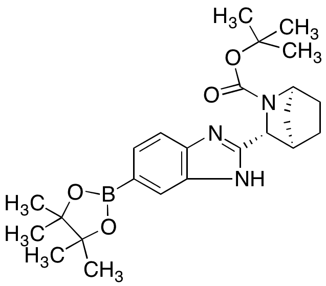 tert-Butyl (1S,3R,4R)-3-(6-(4,4,5,5,-Tetramethyl-1,3,2-dioxaborolan-2-yl)-1H-benzo[d]imidazol-2-yl)-2-azabicyclo[2.2.1]heptane-2-carboxylate - Chemical structure and product image