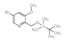 5-Bromo-2-((tert-butyldimethylsilyloxy)methyl)-3-methoxypyridine - Chemical structure and product image