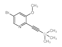 5-Bromo-3-methoxy-2-((trimethylsilyl)ethynyl)-pyridine - Chemical structure and product image