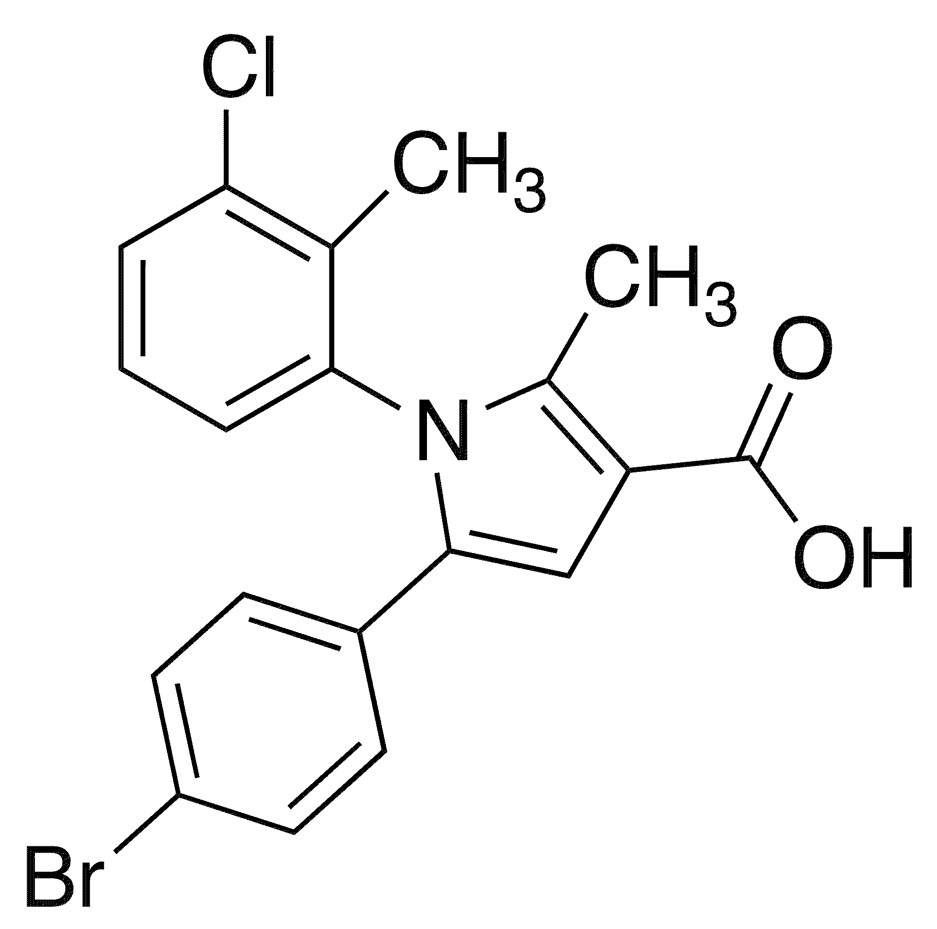 5-(4-Bromophenyl)-1-(3-chloro-2-methylphenyl)-2-methyl-1h-pyrrole-3-carboxylic acid - Chemical structure and product image