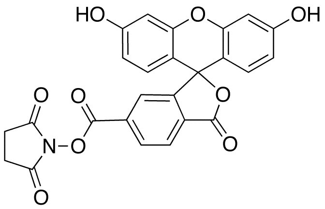 6-Carboxyfluorescein-N-hydroxysuccinimide Ester - Chemical structure and product image