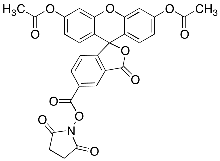 5-Carboxy-fluorescein Diacetate N-Succinimidyl Ester - Chemical structure and product image