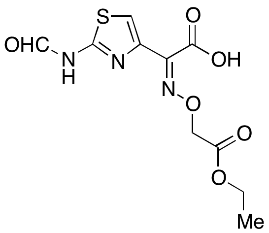 (Z)-2-((2-Ethoxy-2-oxoethoxy)imino)-2-(2-formamidothiazol-4-yl)acetic Acid - Chemical structure and product image