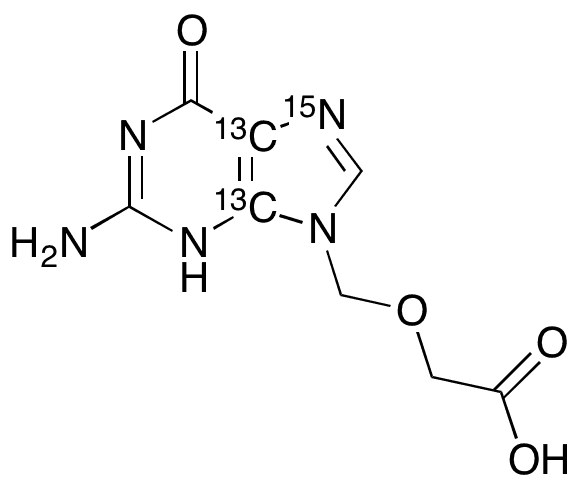 9-Carboxymethoxymethylguanine-13C2,15N - Chemical structure and product image