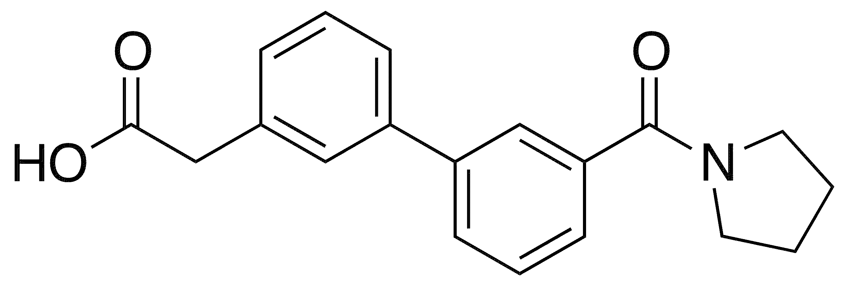 3-Carboxymethyl-3’-(pyrrolidinocarbony)biphenyl - Chemical structure and product image