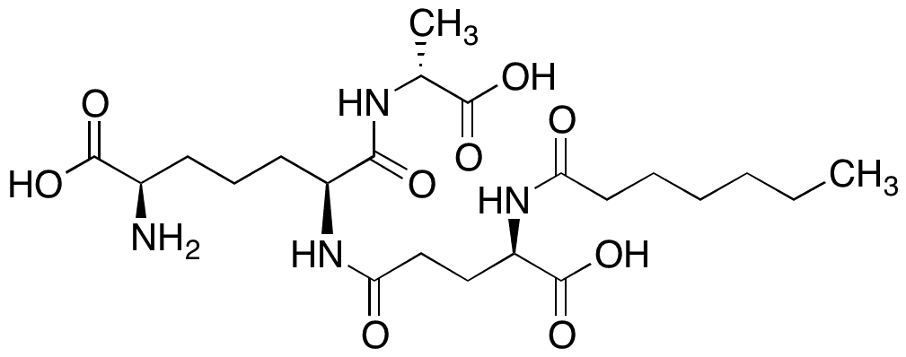 N-[(R)-6-Carboxy-N2-[N-(1-oxoheptyl)-D-γ-glutamyl]-L-lysyl]-D-alanine - Chemical structure and product image