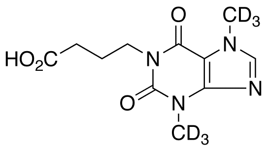 1-(3-Carboxypropyl)-3,7-dimethyl Xanthine-d6 - Chemical structure and product image