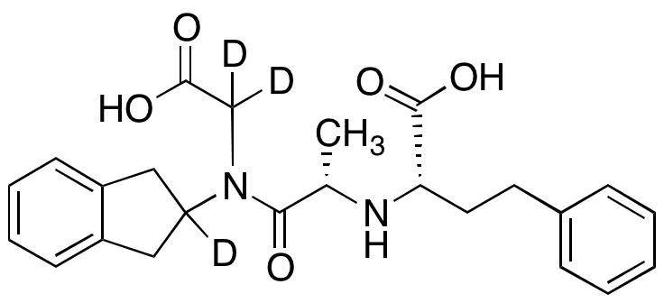 N-[(1S)-1-Carboxy-3-phenylpropyl]-L-alanyl-N-(2,3-dihydro-1H-inden-2-yl)glycine-d3 - Chemical structure and product image