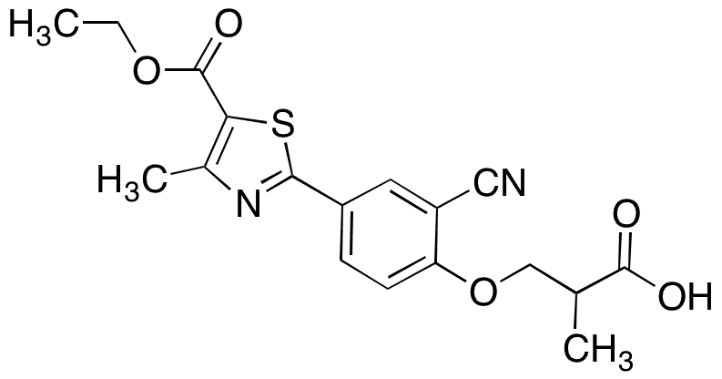 2-[4-(2-Carboxypropoxy)-3-cyanophenyl]-4-methyl-5-thiazolecarboxylic Acid 5-Ethyl Ester - Chemical structure and product image