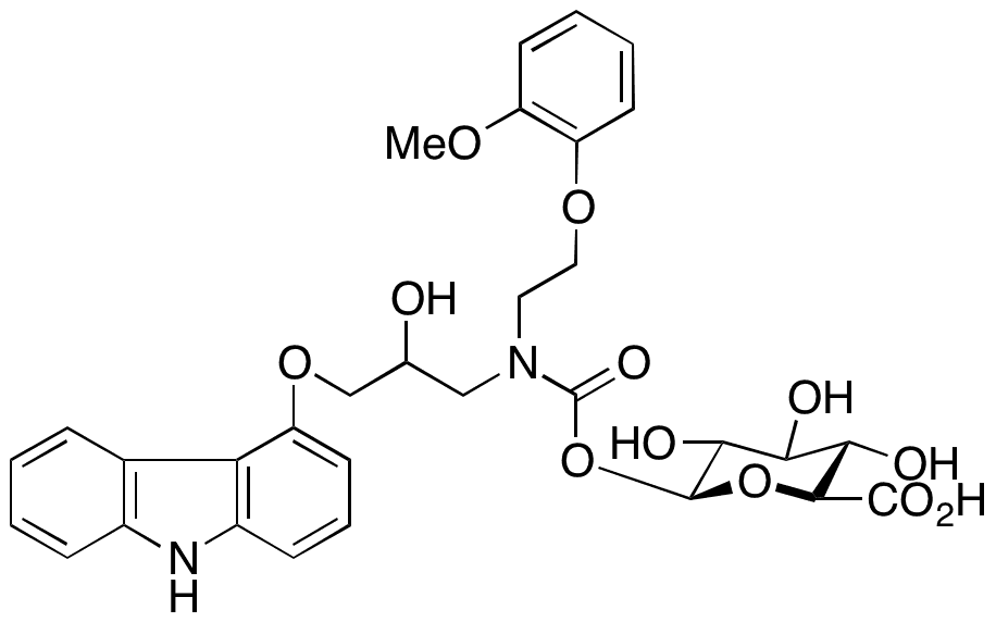 Carvedilol N’-Carbamate β-D-Glucopyranuronic Acid - Chemical structure and product image
