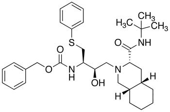 [3S-(3S,4aS,8aS,2’R,3’R)]-2-[3’-N-CBz-amino-2’-hydroxy-4’-(phenyl)thio]butyldecahydroisoquinoline-3-N-t-butylcarboxamide - Chemical structure and product image