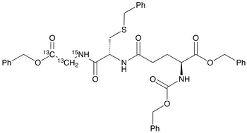 N-Cbz-O-Bzl-L-Glu-S-Bzl-L-Cys-Gly[13C2,15N]-OBzl - Chemical structure and product image