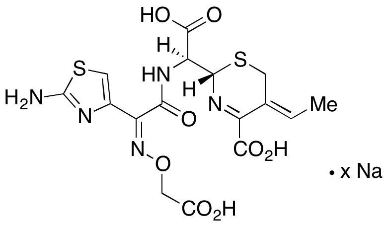 Cefixime Acid, Thiazine Isomer Impurity Sodium Salt (>80%) - Chemical structure and product image
