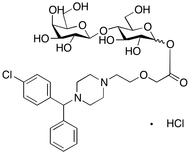 Cetirizine Lactose Ester Hydrochloride Salt (Technical Grade)(Alpha/Beta-mixture, mixture of diastereomers) - Chemical structure and product image
