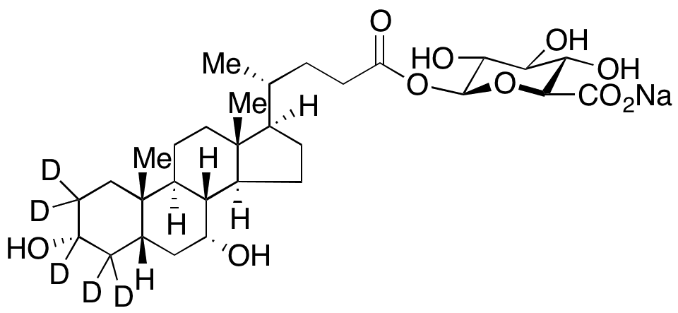 Chenodeoxycholic Acid-d5 24-Acyl-Beta-D-glucuronide Sodium Salt (contains d0 up to 2%) - Chemical structure and product image