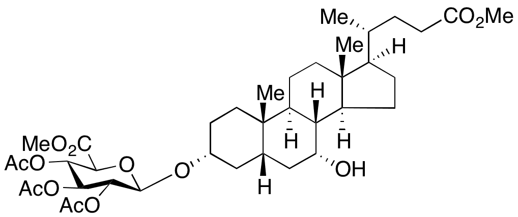 Chenodeoxycholic Acid Methyl Ester Triacetyl-Beta-D-glucuronic Acid Methyl Ester - Chemical structure and product image