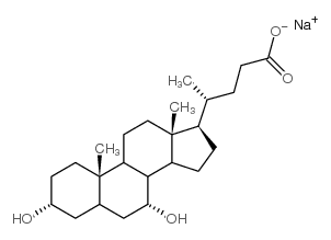Chenodeoxycholic Acid Sodium Salt - Chemical structure and product image
