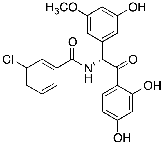 (R)-3-Chloro-N-[2-(2,4-dihydroxyphenyl)-1-(3-hydroxy-5-methoxyphenyl)-2-oxoethyl]benzamide - Chemical structure and product image