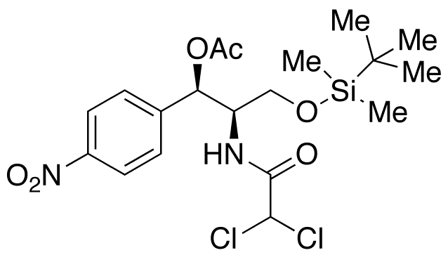 Chloramphenicol 2-(O-tert-Butyldimethylsilyl)methyl 1-Acetate - Chemical structure and product image