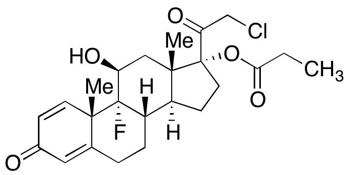 (11beta)-21-Chloro-9-fluoro-11-hydroxy-17-(1-oxopropoxy)pregna-1,4-diene-3,20-dione - Chemical structure and product image