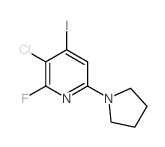 3-Chloro-2-fluoro-4-iodo-6-(pyrrolidin-1-yl)-pyridine - Chemical structure and product image
