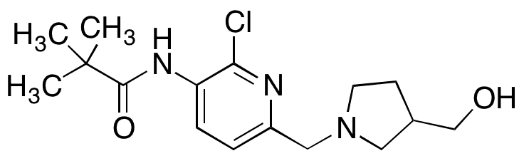 N-(2-Chloro-6-((3-(hydroxymethyl)pyrrolidin-1-yl)-methyl)pyridin-3-yl)pivalamide - Chemical structure and product image