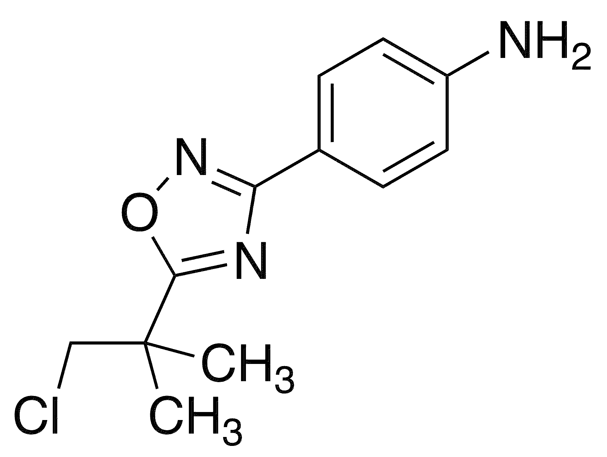 4-[5-(1-Chloro-2-methylpropan-2-yl)-1,2,4-oxadiazol-3-yl]aniline - Chemical structure and product image