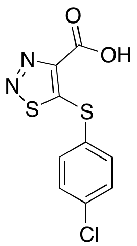 5-[(4-Chlorophenyl)thio]-1,2,3-thiadiazole-4-carboxylic Acid - Chemical structure and product image