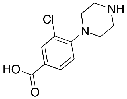 3-Chloro-4-piperazinobenzoic Acid - Chemical structure and product image