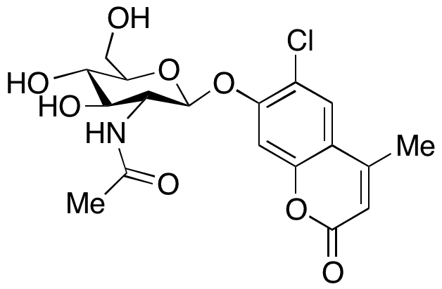 6-Chloro-4-methylumbelliferyl 2-Acetamido-2-deoxy-Beta-D-glucopyranoside - Chemical structure and product image