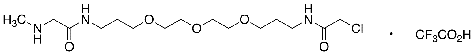 N-(13-Chloroacetamido-4,7,10-trioxatridecanyl)-N-methyl-glycinamide Trifluoroacetic Acid Salt - Chemical structure and product image