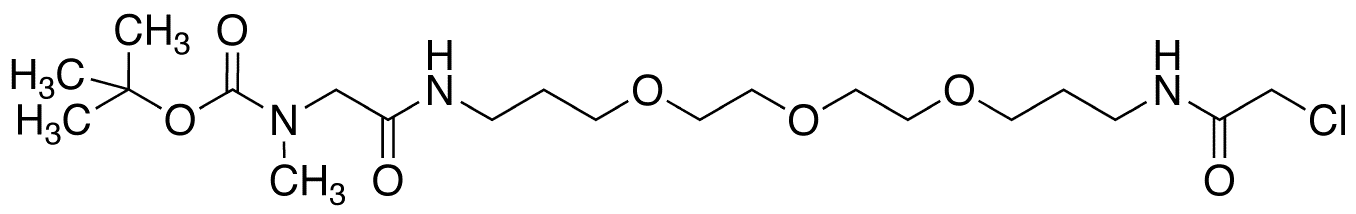 N-(13-Chloroacetamido-4,7,10-trioxatridecanyl)-N-methyl-N-tert-butoxycarbonyl-glycinamide - Chemical structure and product image