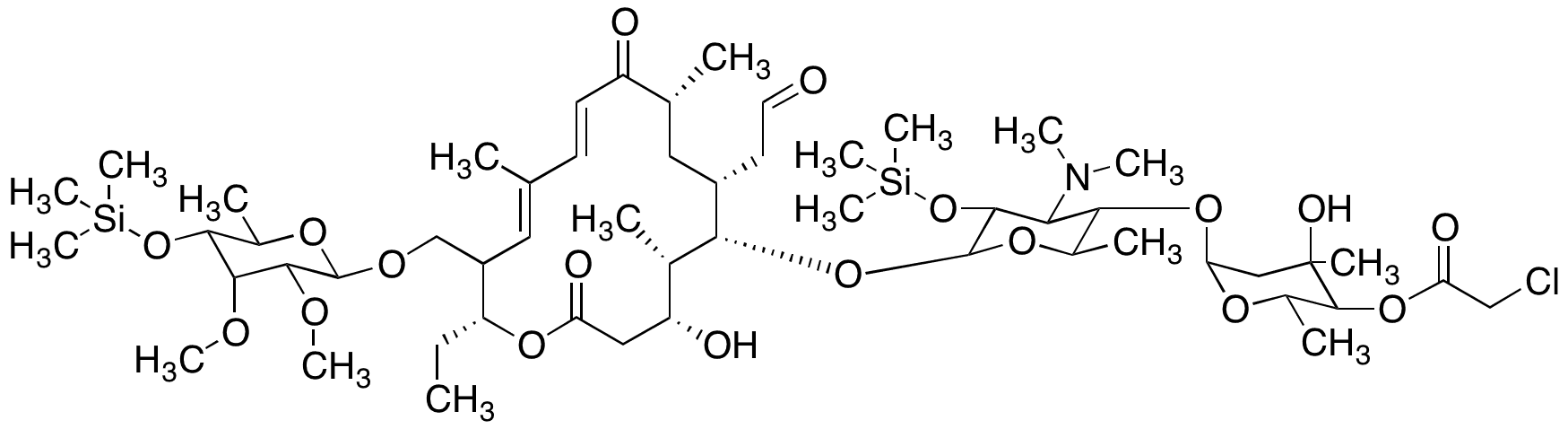 4-O-Chloroacetyl-4,2-O-di(trimethysilyl)tylosin - Chemical structure and product image