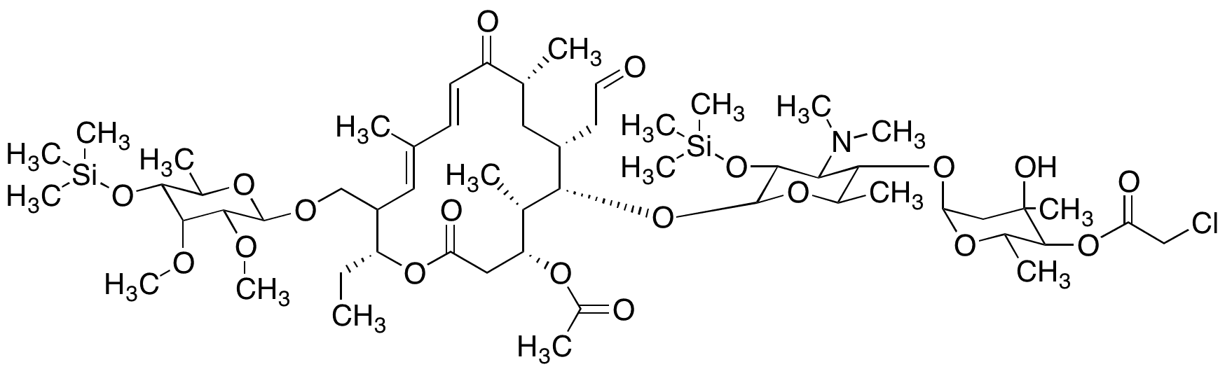 4-O-Chloroacetyl-4,2-O-di(trimethysilyl)tylosin 3-Acetate - Chemical structure and product image