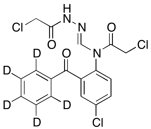 1-Chloroacetyl-2-[[(2-benzoyl-4-chlorophenyl)(2-chloroacetyl)amino]methylene]hydrazide-d5 - Chemical structure and product image