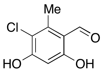 3-Chloro-4,6-dihydroxy-2-methylbenzaldehyde - Chemical structure and product image