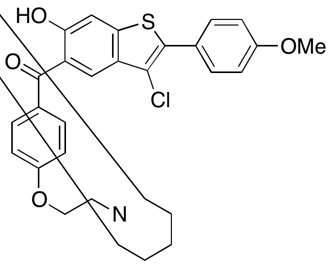 (3-Chloro-6-hydroxy-2-(4-methoxyphenyl)benzo[b]thiophen-5-yl)(4-(2-(piperidin-1-yl)ethoxy)phenyl)methanone - Chemical structure and product image